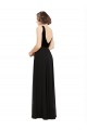 Stretch Velvet and Chiffon Prom Dress with V-Neckline Australia