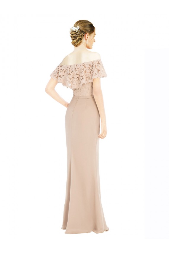 Off the Shoulder Sleeves Sheath Chiffon Prom Dress Australia