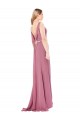 Long Slim Chiffon Prom Dress with Beaded Waist Australia