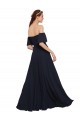 Off the Shoulder Floaty Sleeves Chiffon Prom Dress with High Slit Australia