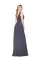 Floor Length High Neck V-Back Chiffon Prom Dress Australia