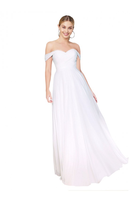 Off the Shoulder Long Full Length Chiffon Prom Dress Australia