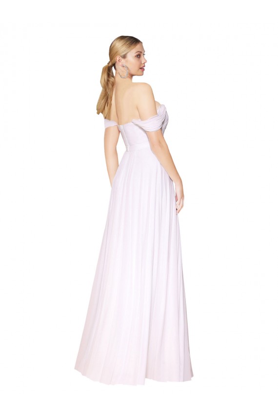 Off the Shoulder Long Full Length Chiffon Prom Dress Australia