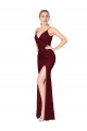 Floor Length High Neck Chiffon Prom Dress with Side Slit Australia