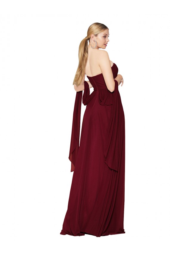 Draped Strapless Long A-Line Chiffon Prom Dress Australia
