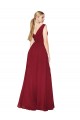 Draped Mermaid Long V-Neck Chiffon Prom Dress with High Slit Australia