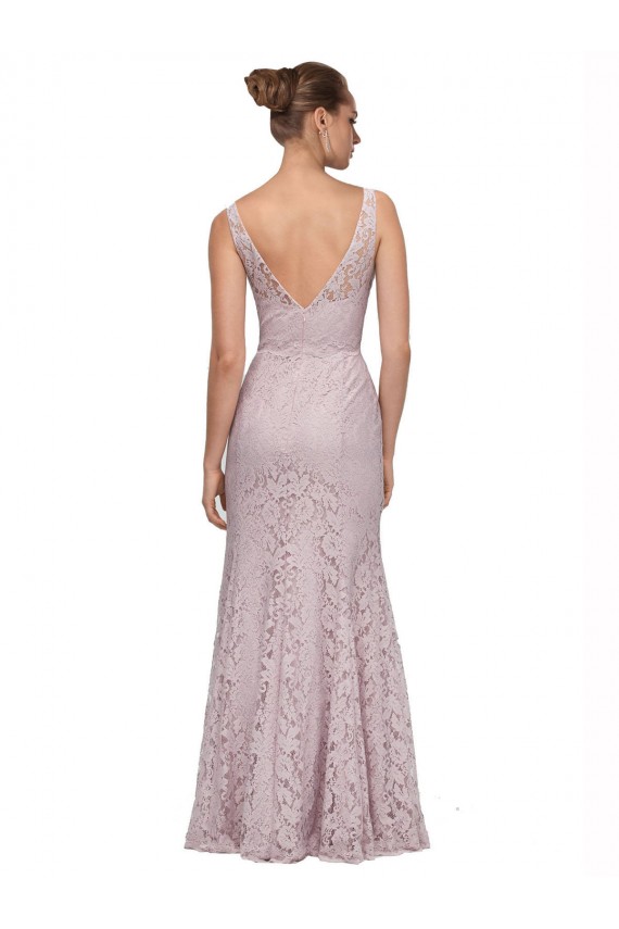 Lace V-Neckline Long Full Length Prom Dress Australia
