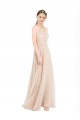 High Halter Neck Illusion Lace Prom Dress with Chiffon Skirt and Keyhole Back Australia