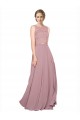 Long A-Line Chiffon Prom Dress with Sleeveless Lace Crop Top Australia