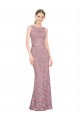 Sleeveless Crop Top High Neck Mermaid Lace Prom Dress Australia