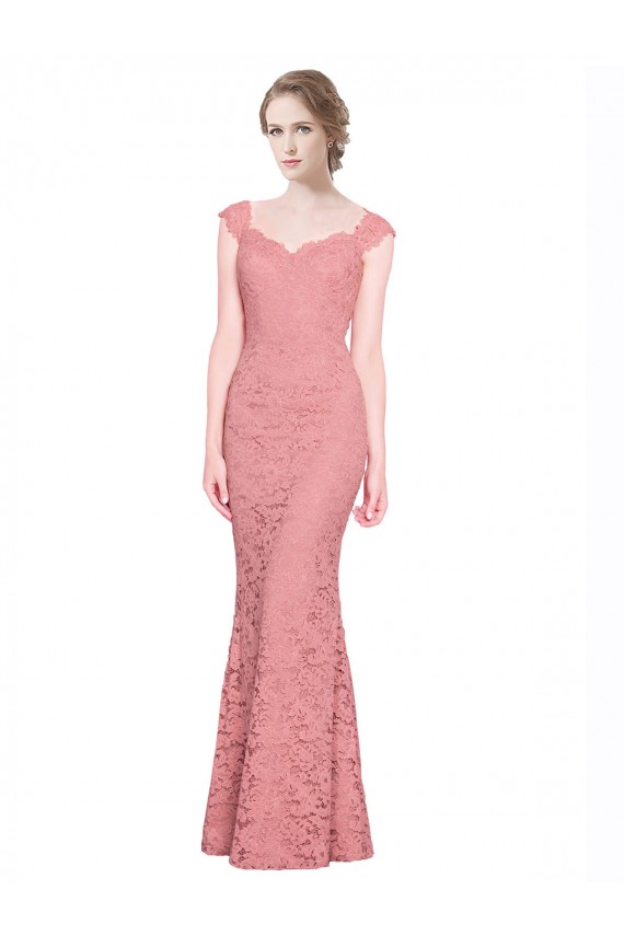 Sweetheart Mermaid Long Lace Prom Dress with Wide Straps Australia