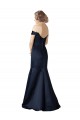 Fit and Flare Satin Prom Dress with Off the Shoulder Neckline Australia