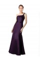 Long Ruched Neckline One Shoulder Satin Prom Dress Australia