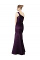 Long Ruched Neckline One Shoulder Satin Prom Dress Australia