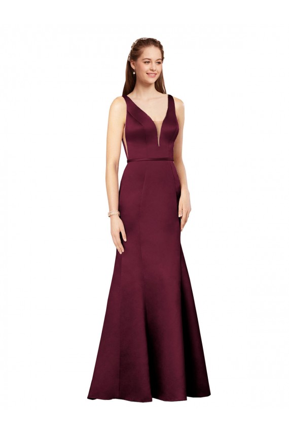 Sexy Satin Prom Dress with Side Cutouts Australia