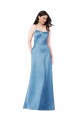 Crossing Strap Back Pleated Bodice Long Satin Prom Dress Australia