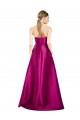 Sleeveless V-Neck Long Satin Prom Dress with Bow Waist Australia
