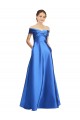 Sleeveless Off the Shoulder Ball Gown Satin Prom Dress Australia