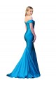 Off the Shoulder Long Chapel Train Satin Prom Dress Australia