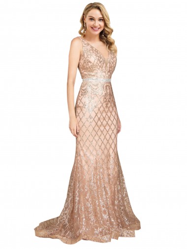 Sleek Long Mermaid Sparkling Sequin Prom Dress Australia