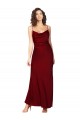 Cowl Neck Low Back Silky Satin Prom Dress with Thin Back Straps Australia