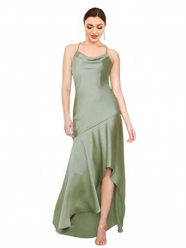 Silky Satin Prom Dress with Bias Cut Skirt Australia