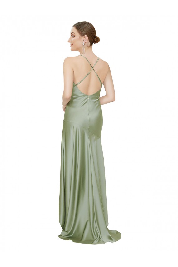 Silky Satin Prom Dress with Bias Cut Skirt Australia