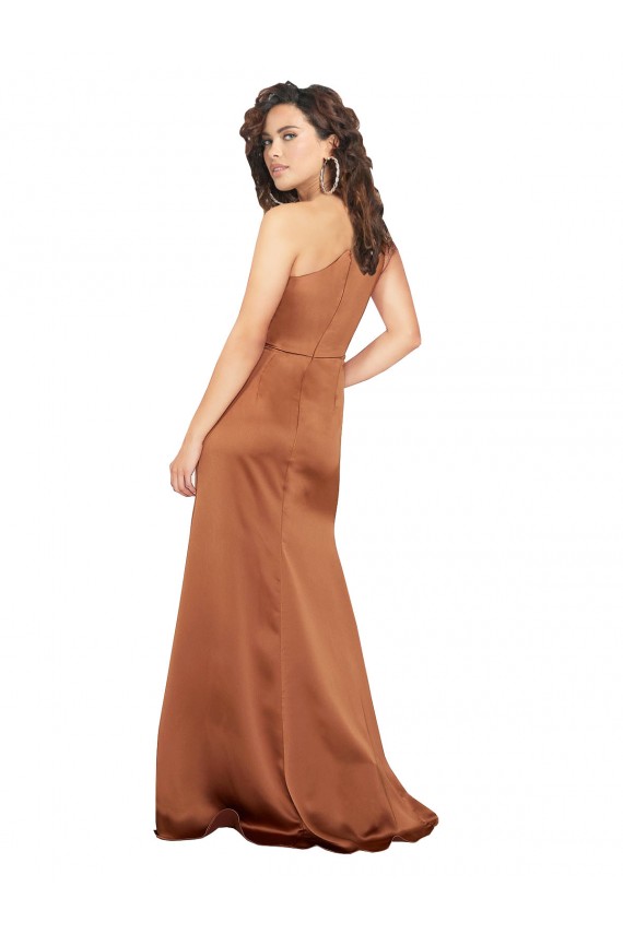 One Shoulder Silky Satin Prom Dress Australia