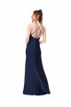 High Neck Satin Prom Dress with Strappy Back Australia