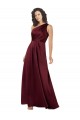 One Shoulder Silky Satin Prom Dress with Subtle Pleats Australia
