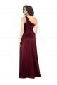 One Shoulder Silky Satin Prom Dress with Subtle Pleats Australia