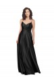 Full Length V-Neckline Silky Satin Prom Dress with Full Skirt Australia
