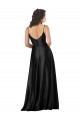 Full Length V-Neckline Silky Satin Prom Dress with Full Skirt Australia