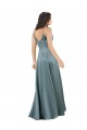 Silky Satin Floor-Length Long Prom Dress with V-Neckline Australia