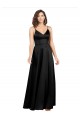 Silky Satin Floor-Length Long Prom Dress with V-Neckline Australia