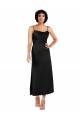 Cowl Neck Tea-Length Short Silky Satin Cocktail Prom Dress / Homecoming Dress with Skirt Slit Australia
