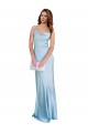 Open Back with Ties Cowl Neck Sheath Silky Satin Long Bridessmaid Dress Australia