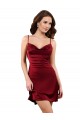 Midi Length Cowl Neck Silky Satin Short Cocktail Prom Dress / Homecoming Dress Australia