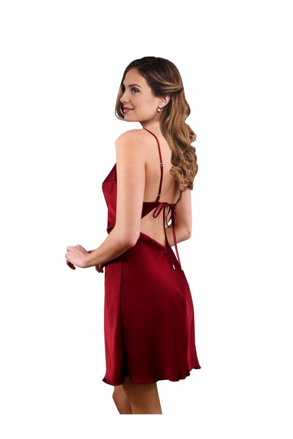 Midi Length Cowl Neck Silky Satin Short Cocktail Prom Dress / Homecoming Dress Australia