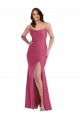 Cowl-Neck Open Tie-Back Silky Satin Mermaid Prom Dress with Frong Slit Australia
