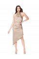 Silky Satin High Low Midi Length Cocktail Prom Dress / Homecoming Dress with Asymmetric Skirt Australia