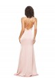 Full Length Ruched Silky Satin Prom Dress with Low Back and High Split Australia