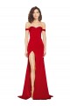 Off the Shoulder Sweetheart Bustier Style Silky Satin Prom Dress with Side Split Australia