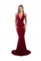 Halter Mermaid Plunge V-Neckline Open Back Bow Tie Spandex Prom Dress Australia