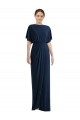 Open Back Short Sleeves Draped Tulip Skirt Maxi Spandex Prom Dress Australia