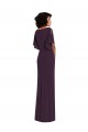 Faux Wrap Split Sleeves Maxi Spandex Prom Dress with Cascade Skirt Australia