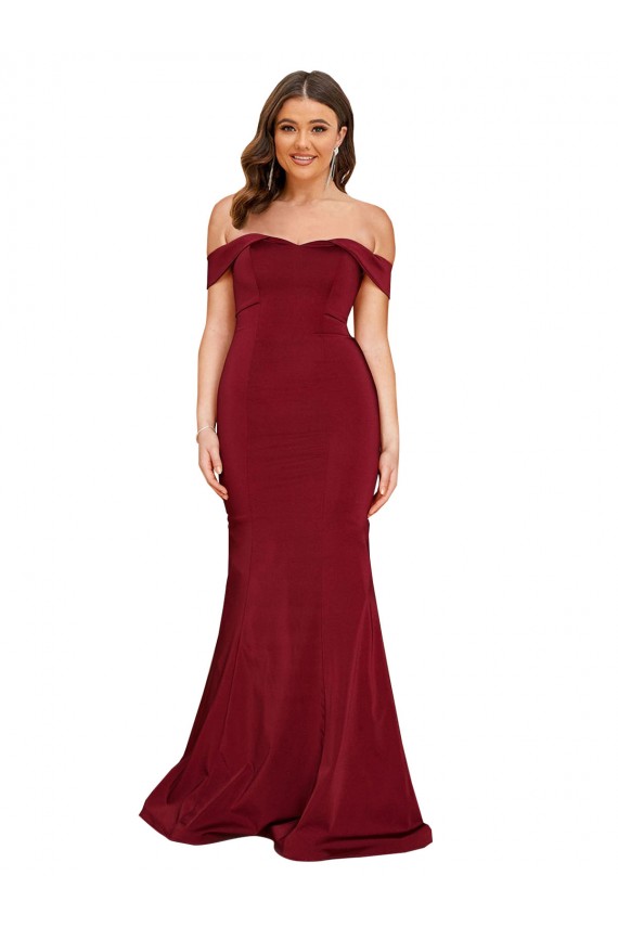 Off Shoulder Sleeves Sweetheart Neckline Long Spandex Prom Dress Australia