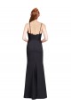 Long Chiffon Prom Dress with Lace Bodice and Curved V-Neckline Australia
