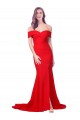 Criss Cross Full Length Long Crepe Prom Dress with Side Split Australia