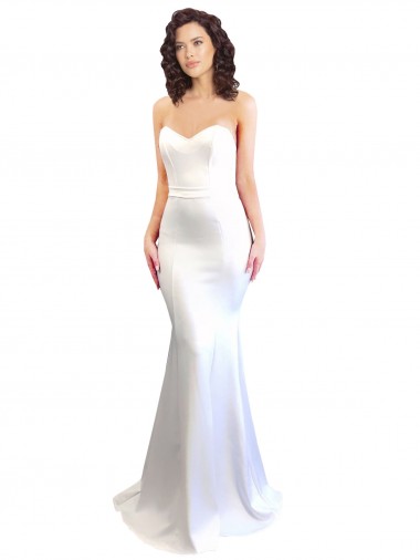 Sweetheart Strapless High Neck Long Crepe Prom Dress Australia